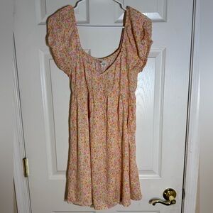 Billabong Ditzy Floral Babydoll Mini Dress‎ with Puff Sleeves – Size M